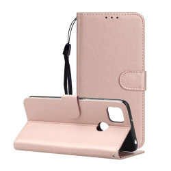 Δερμάτινη Θήκη Πορτοφόλι με Βάση Στήριξης για Xiaomi Redmi 9C - Ροζέ Χρυσαφί