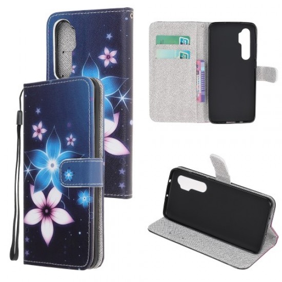 Mobile Phone Cover Pattern Printing Cross Texture Leather Shell for Xiaomi Mi Note 10 Lite - Flower XIAOMI Cases Mobile