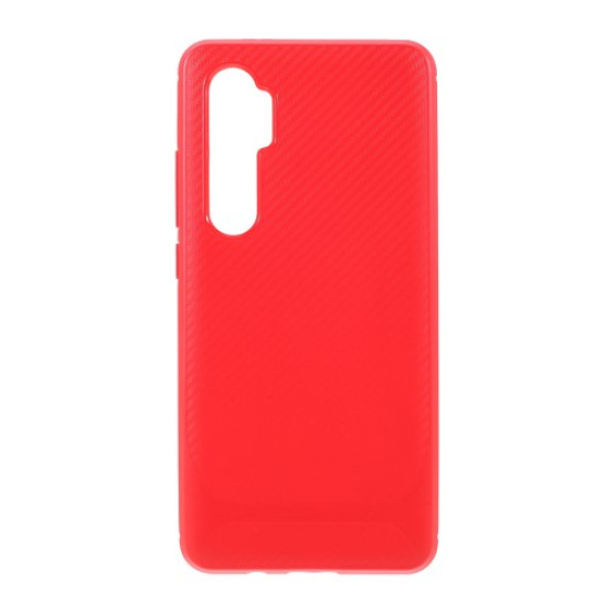 Carbon Fiber Texture TPU Phone Shell for Xiaomi Mi Note 10 Lite - Red XIAOMI Cases Mobile