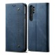 Jeans Cloth Leather Phone Casing with Wallet Stand for Xiaomi Mi Note 10 Lite - Blue XIAOMI Cases Mobile