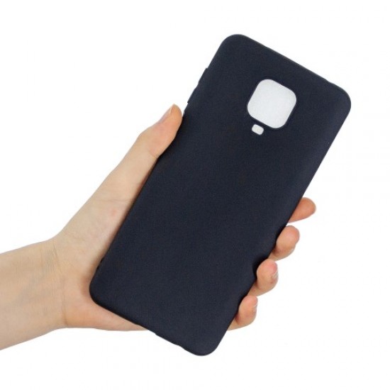 Candy Color Soft TPU Phone Case for Xiaomi Redmi Note 9S/9 Pro/9 Pro Max - Black XIAOMI Cases Mobile
