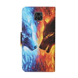 Pattern Printing Flip Leather Wallet Phone Case for Xiaomi Redmi Note 9 Pro - Wolf