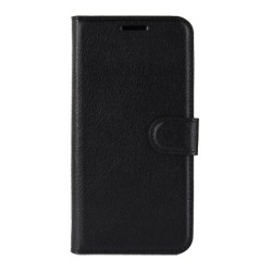 Litchi Texture Leather Wallet Stand Mobile Casing for Xiaomi Redmi 6A (Single 12MP Rear Camera) - Black