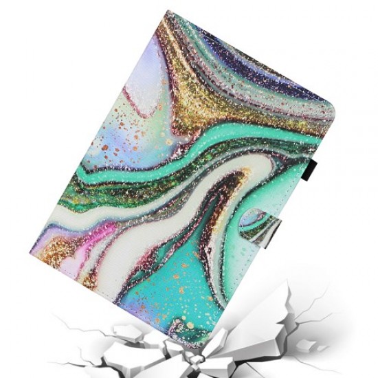 Pattern Printing Card Slots Stand Flip Leather Protective Case for Lenovo Tab M10 TB-X605F/M10 Plus - Glittery Element Lenovo Cases Mobile Tablet