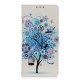 Pattern Printing Wallet Stand PU Leather Case for Motorola Moto G8 Power - Blue Flowers Tree Birdcage Motorola Cases Mobile
