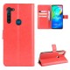 Crazy Horse Wallet Leather Cover with Strap for Motorola Moto G8 Power - Red Motorola Cases Mobile