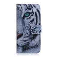 Pattern Printing Wallet Stand Flip Leather Phone Case for Motorola Moto G8 Plus - Tiger