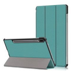 Tri-fold Stand Leather Smart Case for Samsung Galaxy Tab S7 T870 T875 - Green