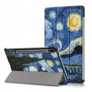 Pattern Printing Tri-fold Stand Leather Smart Case for Samsung Galaxy Tab S7 T870 T875 - Oil Painting