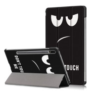 Pattern Printing Tri-fold Stand Leather Smart Case for Samsung Galaxy Tab S7 T870 T875 - Do not Touch Me