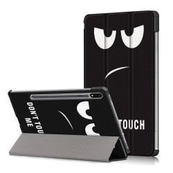 Pattern Printing Tri-fold Stand Leather Smart Case for Samsung Galaxy Tab S7 T870 T875 - Do not Touch Me