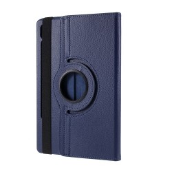 Litchi Texture Leather Case with Rotating Stand Cover for Samsung Galaxy Tab S7 SM-T870.T875 - Dark Blue
