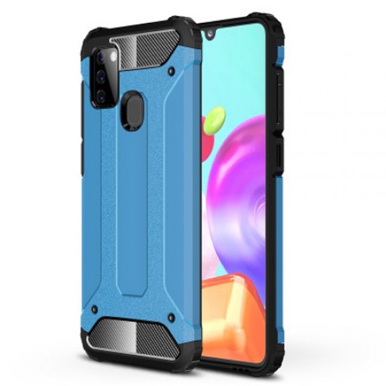 Armor Guard Plastic + TPU Hybrid Case for Samsung Galaxy A21s - Baby Blue Samsung Cases Mobile