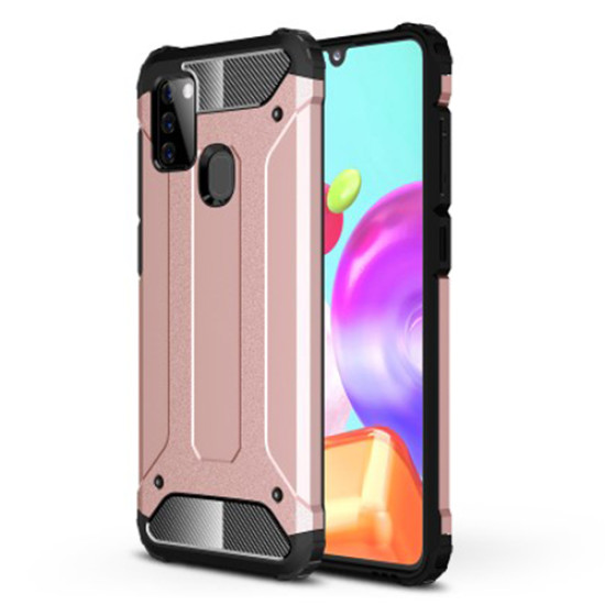 Tough Armor Υβριδική Θήκη Σιλικόνης TPU σε Συνδυαμό με Πλαστικό για Samsung Galaxy A21s - Ροζέ Χρυσαφί Samsung Θήκες Κινητών