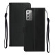 Pure Color Leather Phone Case with Strap for Samsung Galaxy Note 20/Note 20 5G - Black Samsung Cases Mobile