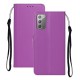 Pure Color Leather Phone Case with Strap for Samsung Galaxy Note 20/Note 20 5G - Purple Samsung Cases Mobile