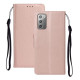 Pure Color Leather Phone Case with Strap for Samsung Galaxy Note 20/Note 20 5G - Rose Gold Samsung Cases Mobile