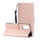 Pure Color Leather Phone Case with Strap for Samsung Galaxy Note 20/Note 20 5G - Rose Gold Samsung Cases Mobile
