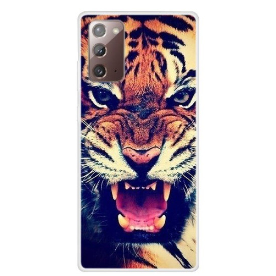 Pattern Printing Soft TPU Back Case for Samsung Galaxy Note 20/Note 20 5G - Tiger Samsung Cases Mobile