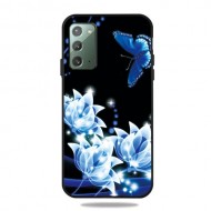 Pattern Printing TPU Back Case for Samsung Galaxy Note 20/Note 20 5G - Blue Flower