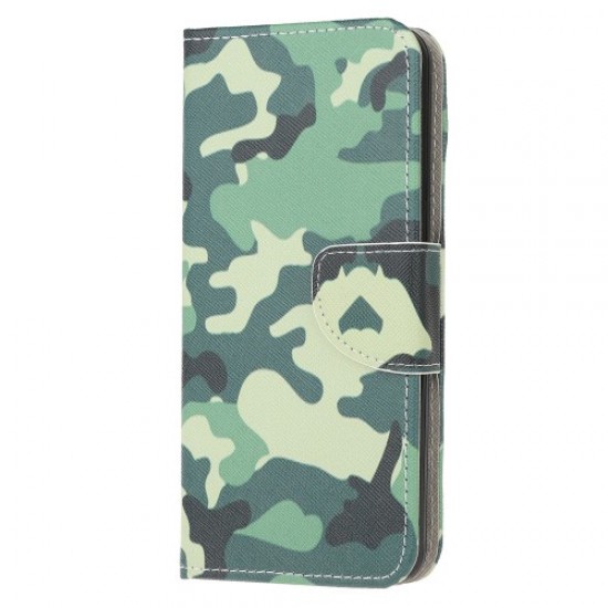 Pattern Printing Wallet Leather Phone Cover for Samsung Galaxy Note20 Ultra/Note20 Ultra 5G - Camouflage Pattern Samsung Cases Mobile