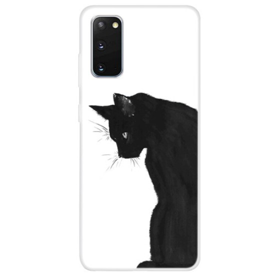 Clear Pattern Printing Soft TPU Back Shell for Samsung Galaxy S20 - Cat Samsung Cases Mobile