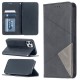 Geometric Pattern Leather Stand Case with Card Slots for iPhone 12 Pro/12 - Black Apple Cases Mobile