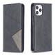 Geometric Pattern Leather Stand Case with Card Slots for iPhone 12 Pro/12 - Black Apple Cases Mobile