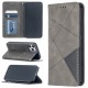 Geometric Pattern Leather Stand Case with Card Slots for iPhone 12 Pro/12 - Grey Apple Cases Mobile