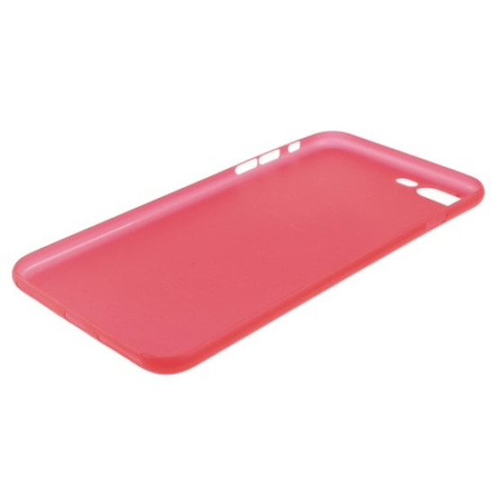 For iPhone 8 Plus / 7 Plus Ultrathin 0.3mm Matte PC Hard Case Accessory - Red Apple Cases Mobile