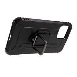 Anti-drop TPU Shell with Finger Ring Kickstand for iPhone 12 mini - Black