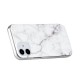 Marble Pattern IMD TPU Back Cover for iPhone 12 mini - White with Crack Apple Cases Mobile