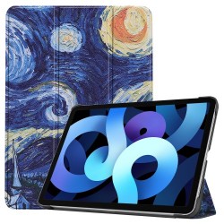 Printing Skin PU Leather Tri-fold Tablet Shell for iPad Air (2020) - Painting