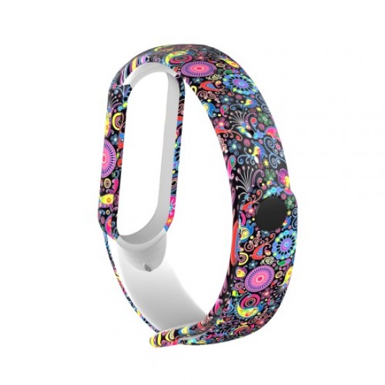 Μπρασελέ Σιλικόνης για Xiaomi Mi Band 5 - Πολύχρωμα Tribal Λουλούδια Gadgets - Παιχνίδια - Hobby