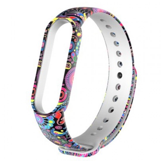 Μπρασελέ Σιλικόνης για Xiaomi Mi Band 5 - Πολύχρωμα Tribal Λουλούδια Gadgets - Παιχνίδια - Hobby