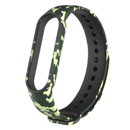Pattern Printing TPU Watch Band Strap Replacement for Xiaomi Mi Band 5 - Green/Camouflage Gadgets - Toys - Hobby