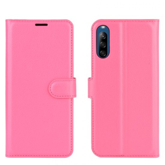 Litchi Skin Wallet Leather Stand Case for Sony Xperia L4 - Rose Sony Cases Mobile
