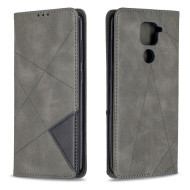 Geometric Skin Leather Shell for Xiaomi Redmi Note 9/Redmi 10X 4G - Grey
