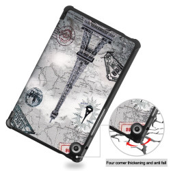 Pattern Printing Tri-fold Leather Stand Case for Huawei MatePad T8 - Eiffel Tower