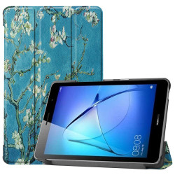 Pattern Printing Tri-fold Leather Stand Case for Huawei MatePad T8 - Tree with Flowers
