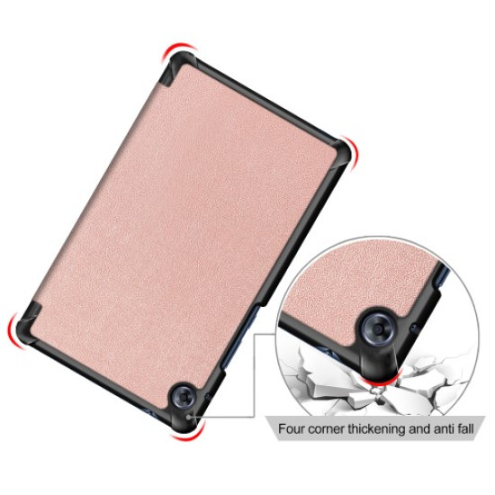 Tri-fold Stand Leather Smart Case for Huawei MatePad T8/C3 8.0 2020 - Rose Gold Huawei Tablets Case