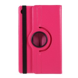 Περιστρεφόμενη Δερμάτινη Θήκη Βιβλίο με Βάση Στήριξης για Huawei MatePad T8 - Φούξια