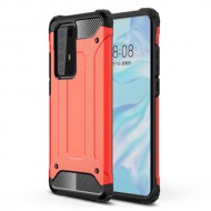 Tough Armor Υβριδική Θήκη Σιλικόνης TPU σε Συνδυαμό με Πλαστικό για Huawei P40 Pro - Κόκκινο