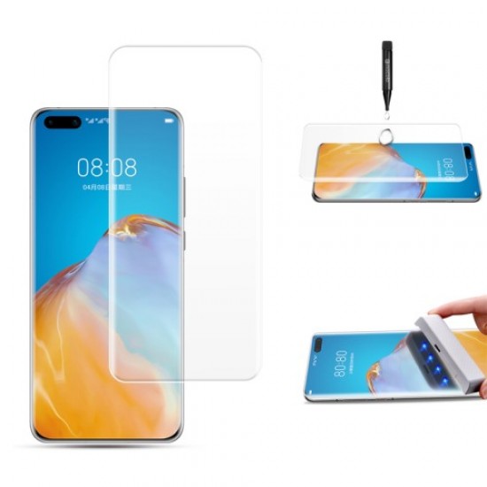 MOCOLO 3D Σκληρυμένο Γυαλί (Tempered Glass) Προστασίας Οθόνης με Υγρή Κόλλα και Λάμπα UV Πλήρης Κάλυψης για Huawei P40 Pro Huawei Προστατευτικά οθόνης