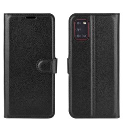 Litchi Surface Wallet Leather Case for Samsung Galaxy A31 - Black
