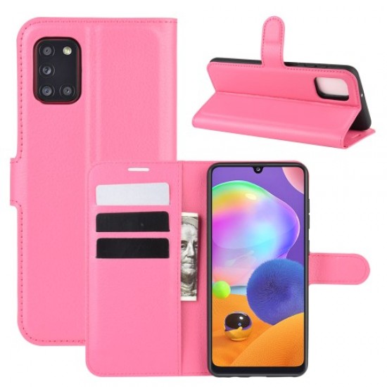 Litchi Surface Wallet Leather Case for Samsung Galaxy A31 - Rose Samsung Cases Mobile