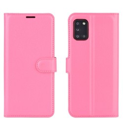Litchi Surface Wallet Leather Case for Samsung Galaxy A31 - Rose