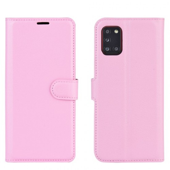 Litchi Surface Wallet Leather Case for Samsung Galaxy A31 - Pink Samsung Cases Mobile