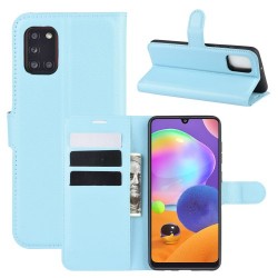 Litchi Surface Wallet Leather Case for Samsung Galaxy A31 - Blue