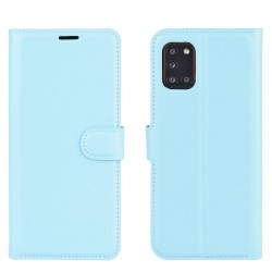 Litchi Surface Wallet Leather Case for Samsung Galaxy A31 - Blue